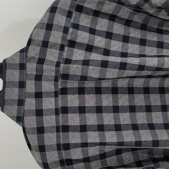 Bugatchi black and gray checkered button up long sleeve shirt XXL - Picture 9 of 12